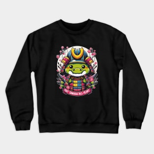 Crocodile Alligator Samurai Warrior Kawaii Chibi Cute Crewneck Sweatshirt